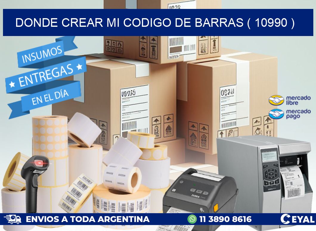 DONDE CREAR MI CODIGO DE BARRAS ( 10990 )