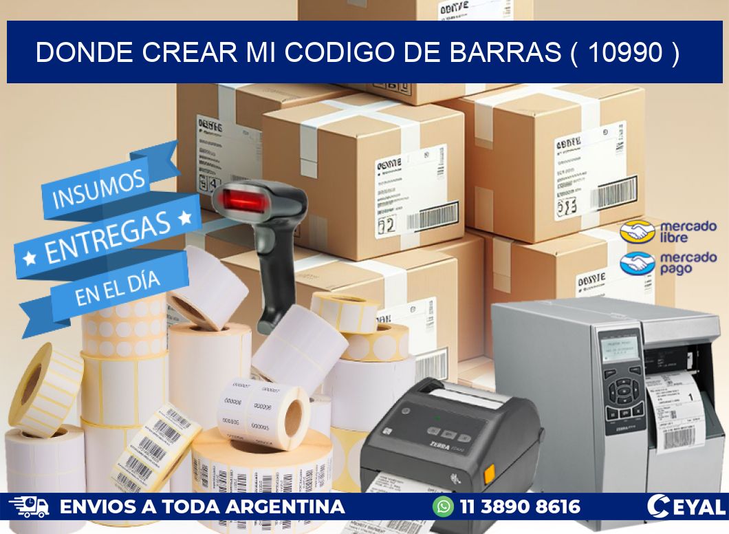 DONDE CREAR MI CODIGO DE BARRAS ( 10990 )