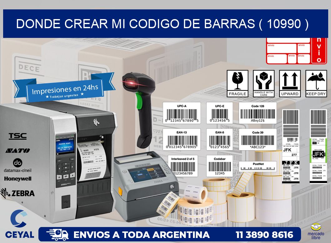 DONDE CREAR MI CODIGO DE BARRAS ( 10990 )