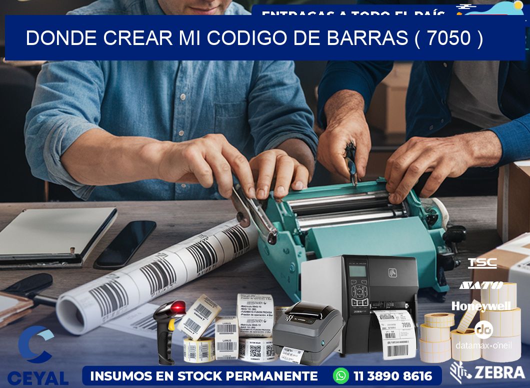 DONDE CREAR MI CODIGO DE BARRAS ( 7050 )