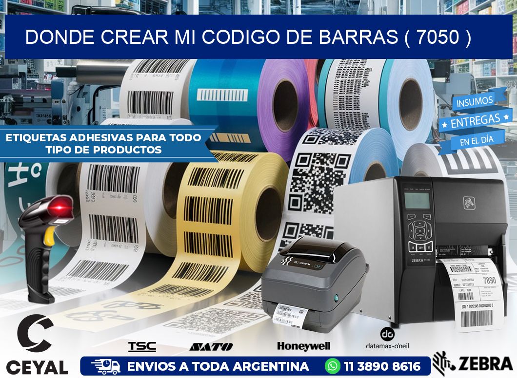 DONDE CREAR MI CODIGO DE BARRAS ( 7050 )