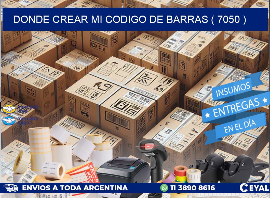 DONDE CREAR MI CODIGO DE BARRAS ( 7050 )