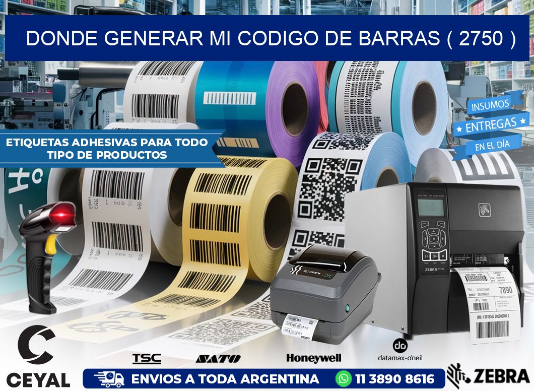 DONDE GENERAR MI CODIGO DE BARRAS ( 2750 )