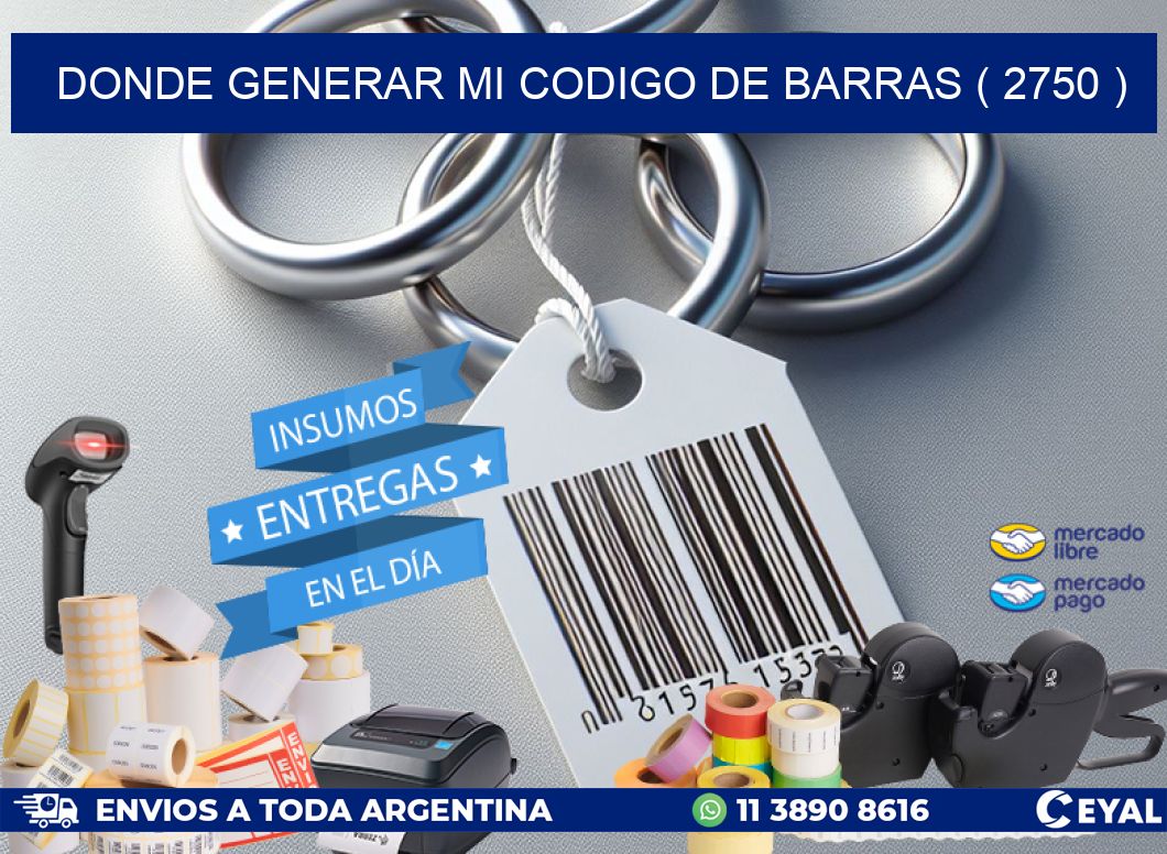 DONDE GENERAR MI CODIGO DE BARRAS ( 2750 )