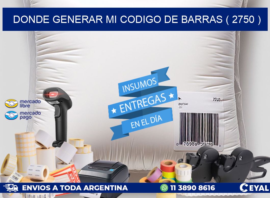 DONDE GENERAR MI CODIGO DE BARRAS ( 2750 )