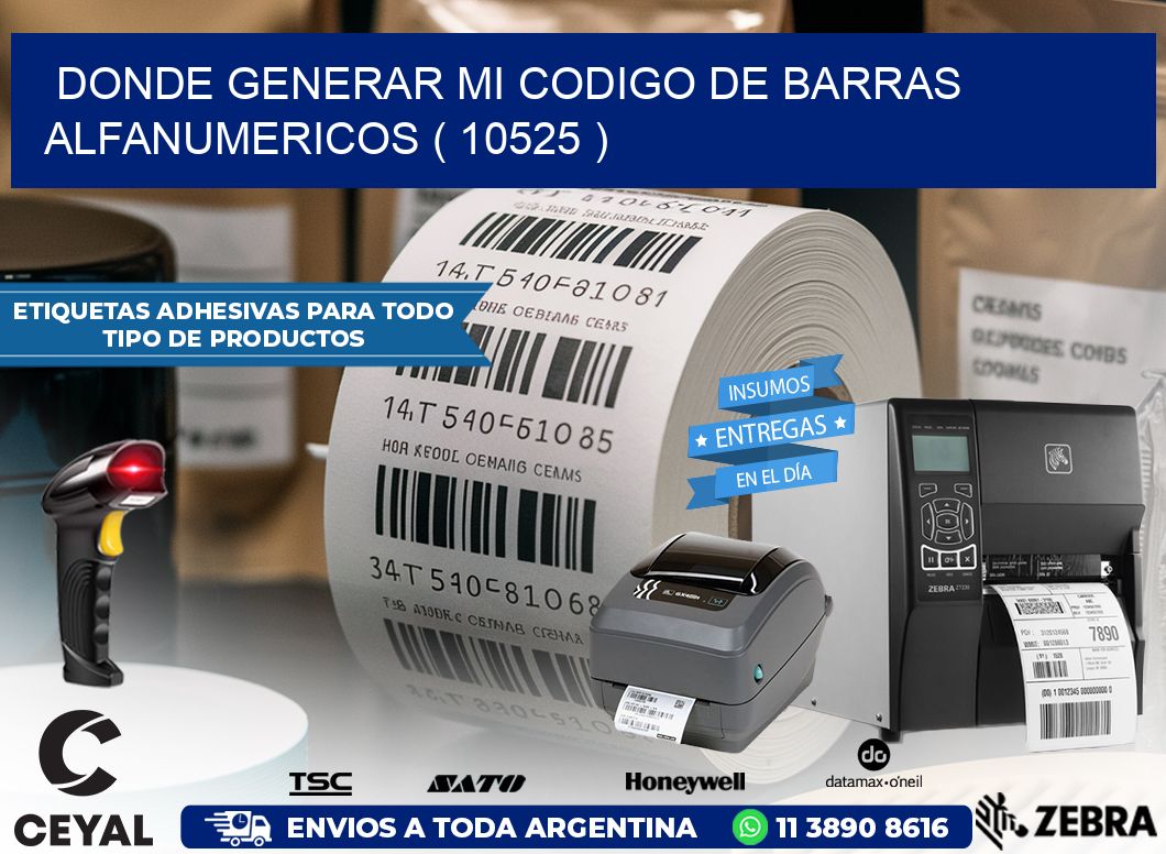 DONDE GENERAR MI CODIGO DE BARRAS ALFANUMERICOS ( 10525 )