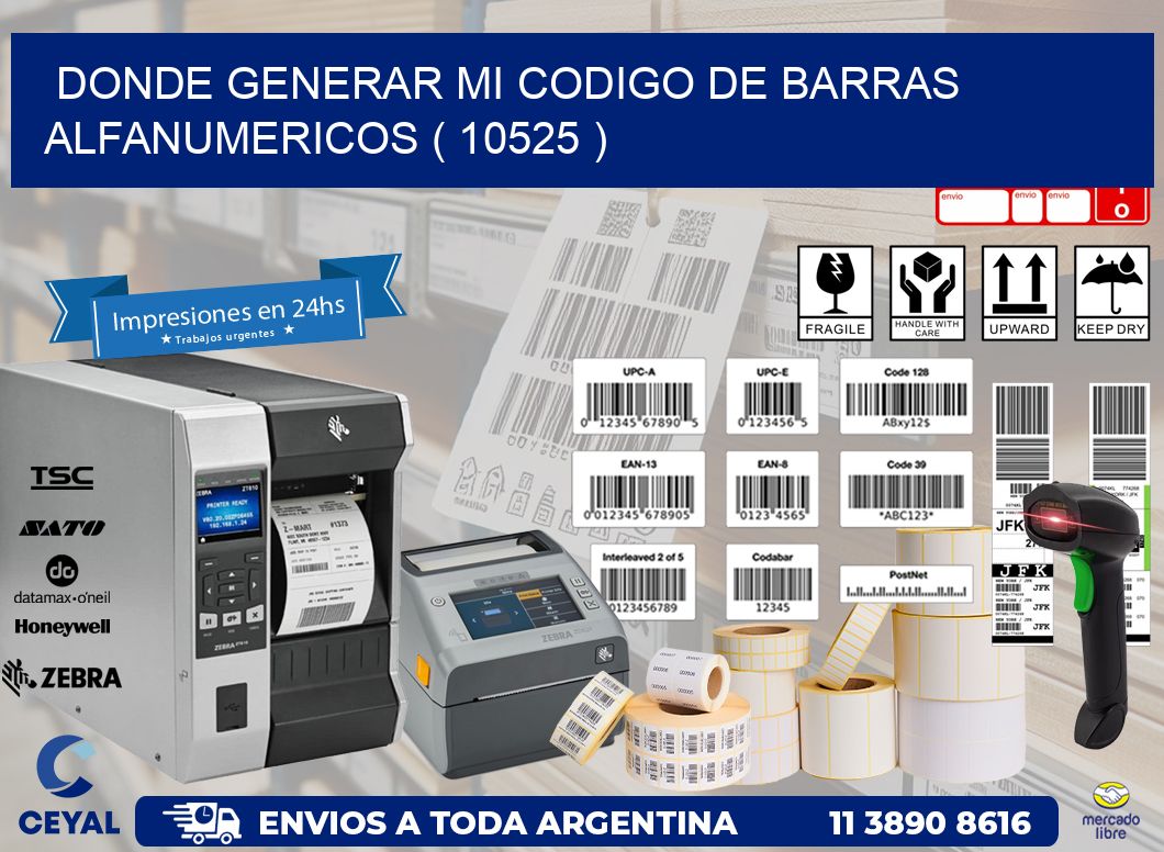 DONDE GENERAR MI CODIGO DE BARRAS ALFANUMERICOS ( 10525 )