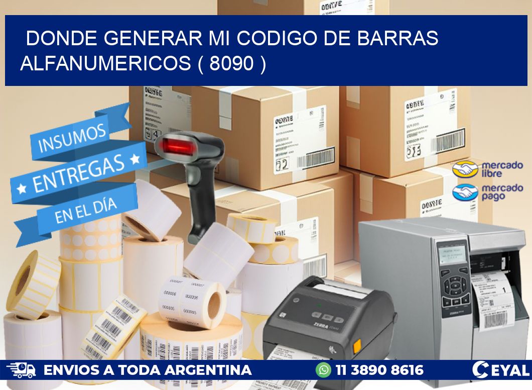 DONDE GENERAR MI CODIGO DE BARRAS ALFANUMERICOS ( 8090 )