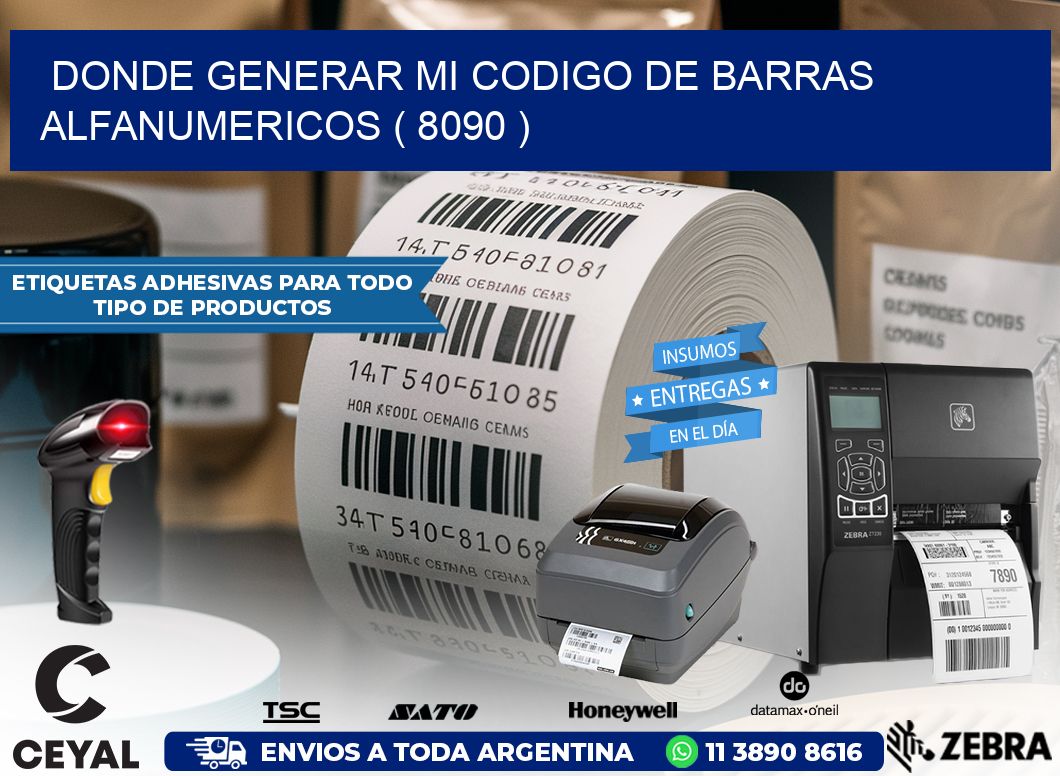 DONDE GENERAR MI CODIGO DE BARRAS ALFANUMERICOS ( 8090 )