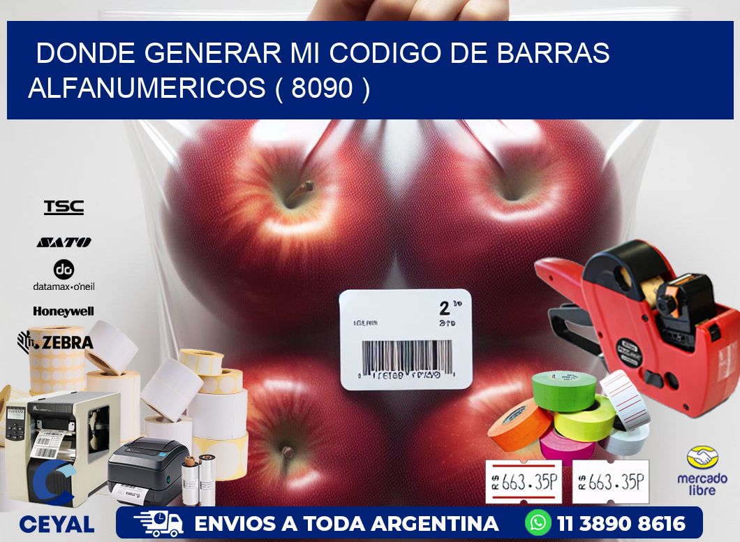 DONDE GENERAR MI CODIGO DE BARRAS ALFANUMERICOS ( 8090 )