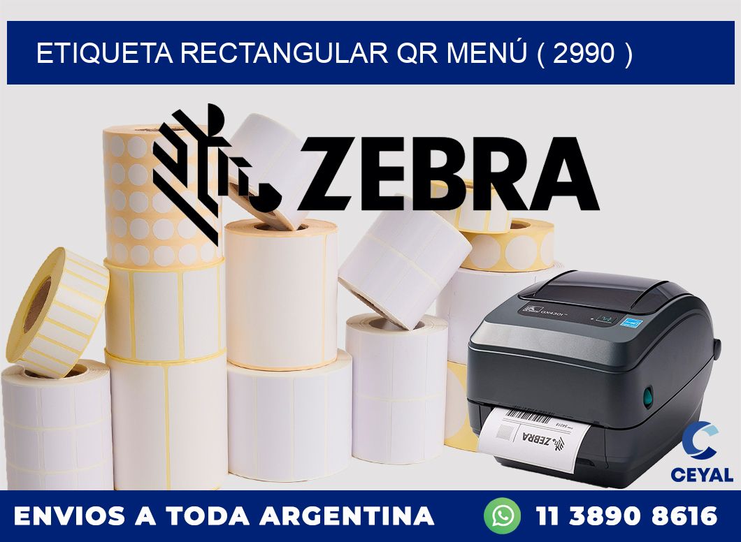 ETIQUETA RECTANGULAR QR MENÚ ( 2990 )