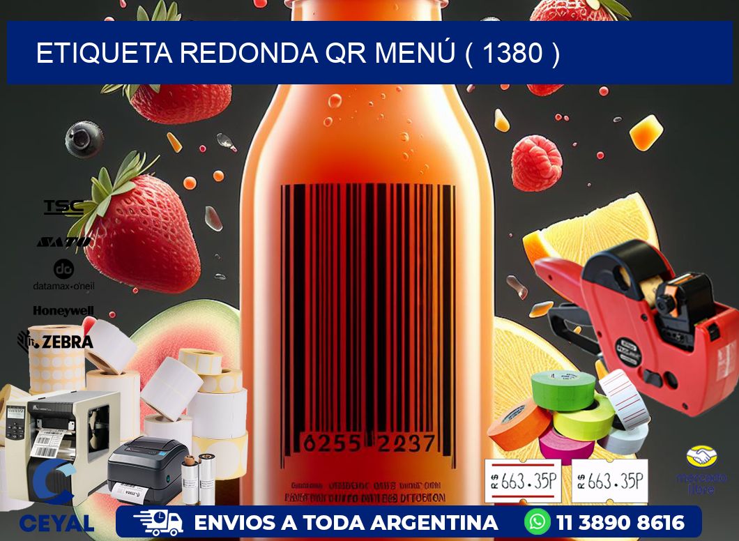 ETIQUETA REDONDA QR MENÚ ( 1380 )