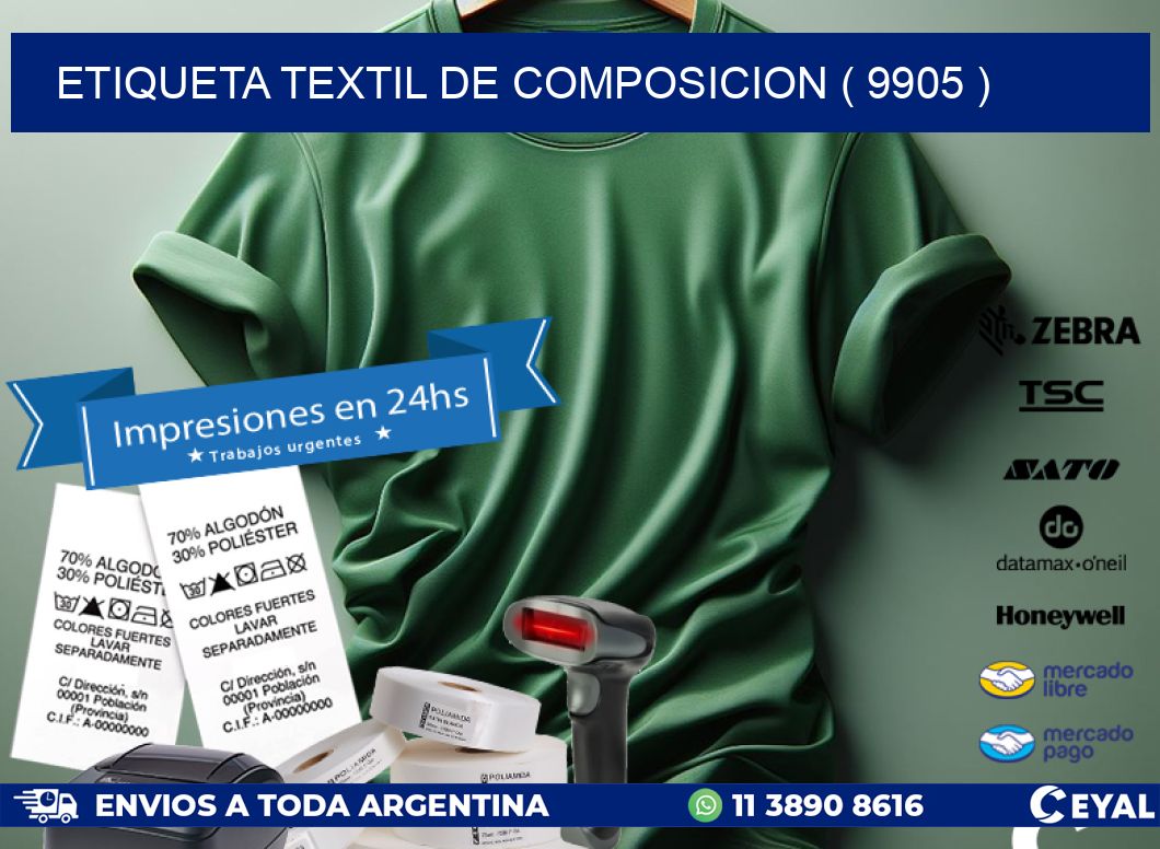 ETIQUETA TEXTIL DE COMPOSICION ( 9905 )