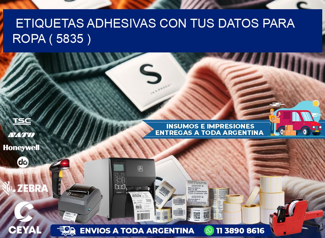 ETIQUETAS ADHESIVAS CON TUS DATOS PARA ROPA ( 5835 )