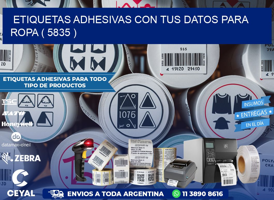 ETIQUETAS ADHESIVAS CON TUS DATOS PARA ROPA ( 5835 )