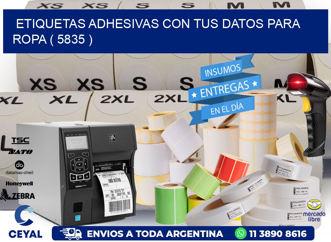 ETIQUETAS ADHESIVAS CON TUS DATOS PARA ROPA ( 5835 )