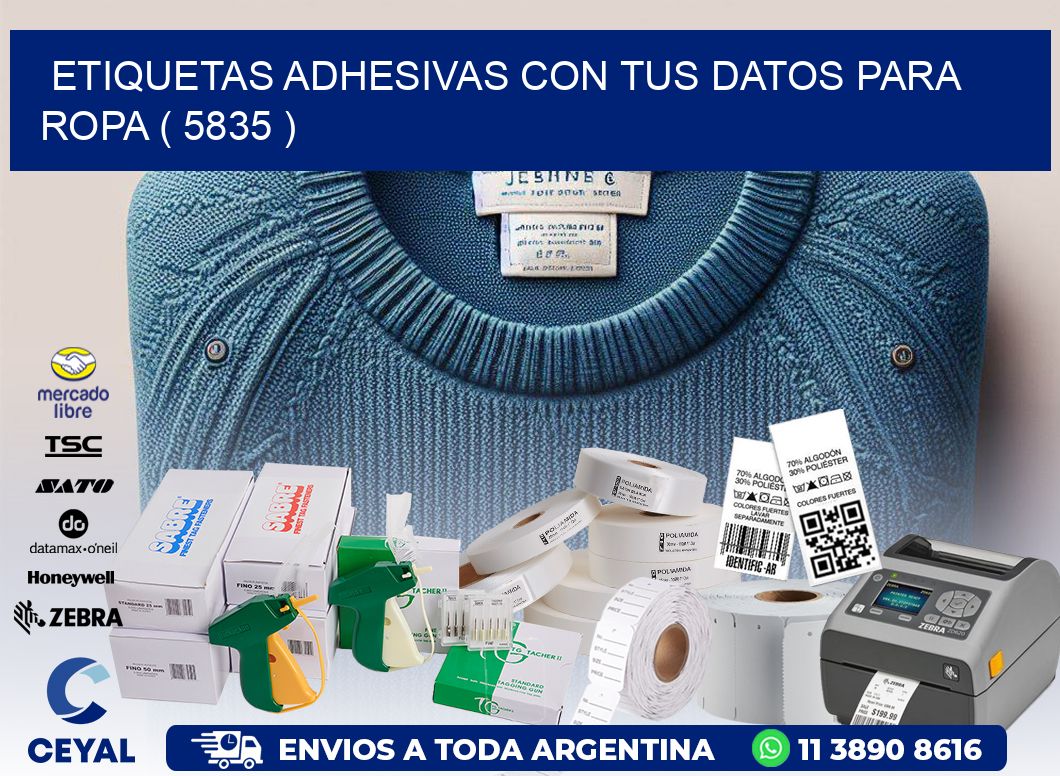 ETIQUETAS ADHESIVAS CON TUS DATOS PARA ROPA ( 5835 )