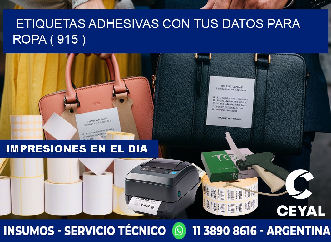 ETIQUETAS ADHESIVAS CON TUS DATOS PARA ROPA ( 915 )