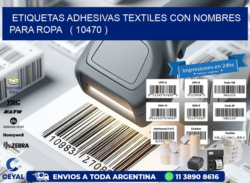 ETIQUETAS ADHESIVAS TEXTILES CON NOMBRES PARA ROPA   ( 10470 )