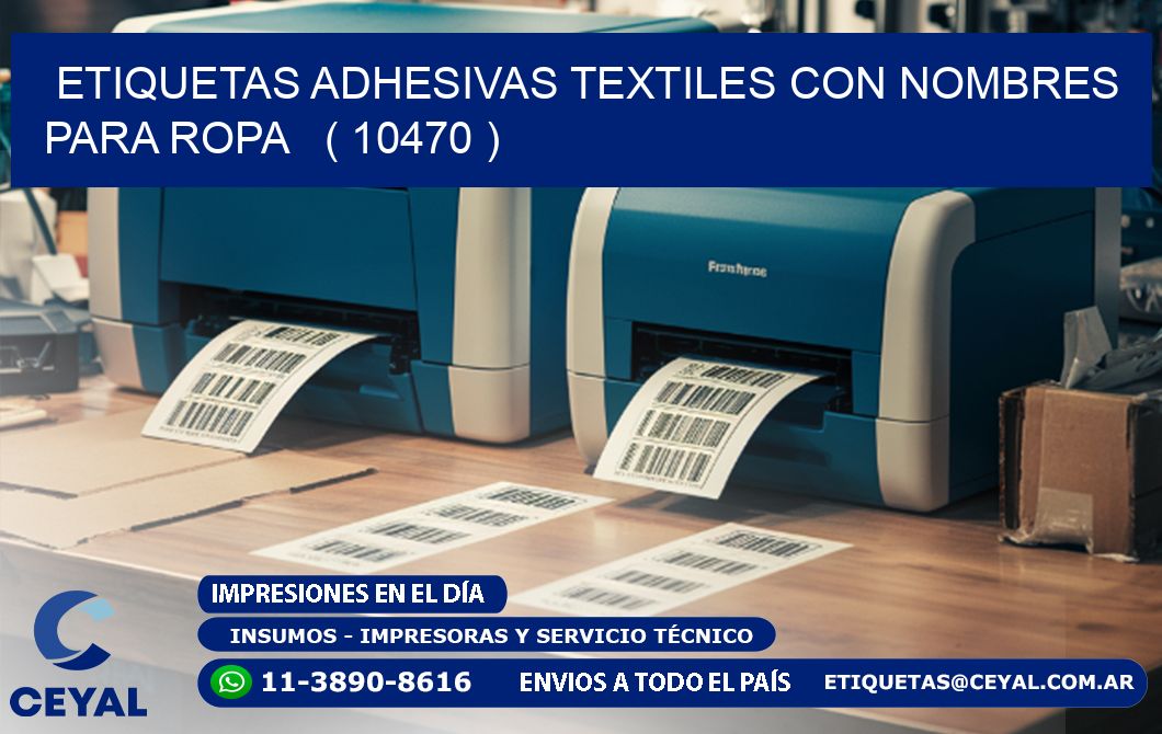 ETIQUETAS ADHESIVAS TEXTILES CON NOMBRES PARA ROPA   ( 10470 )