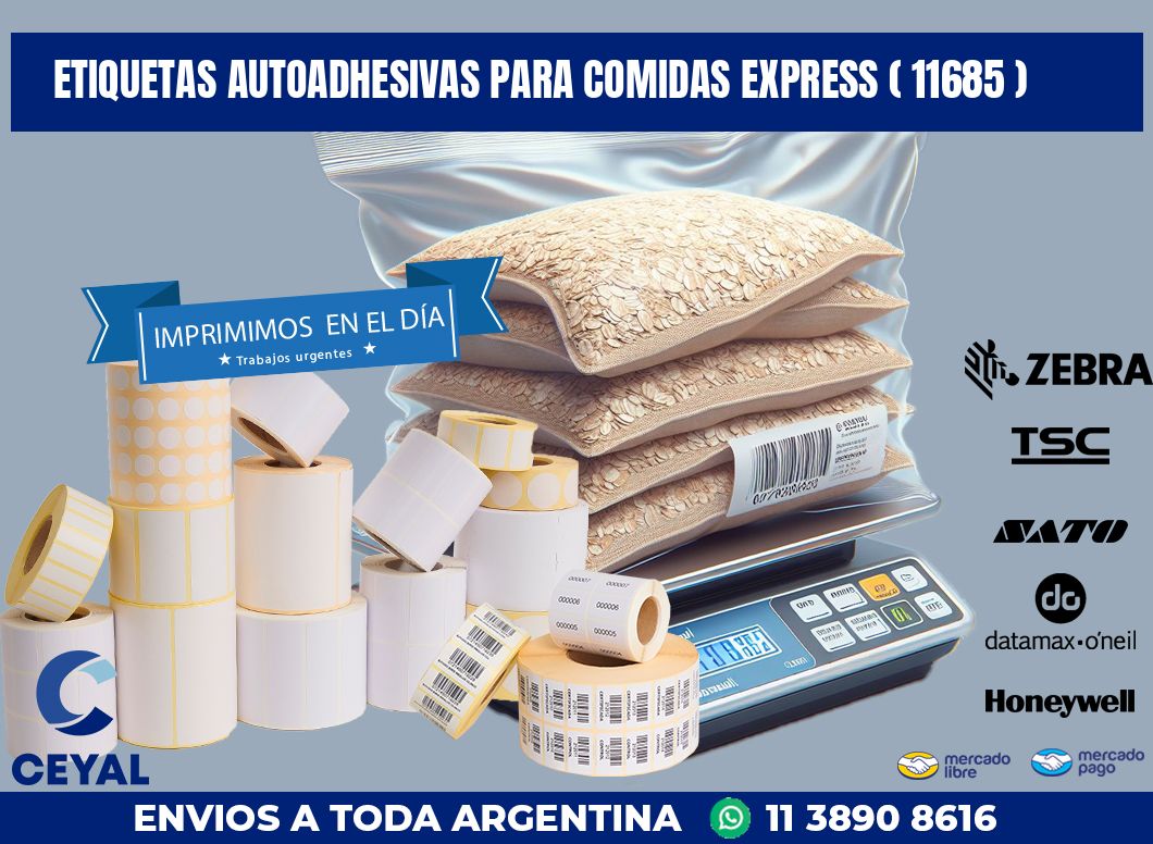 ETIQUETAS AUTOADHESIVAS PARA COMIDAS EXPRESS ( 11685 )