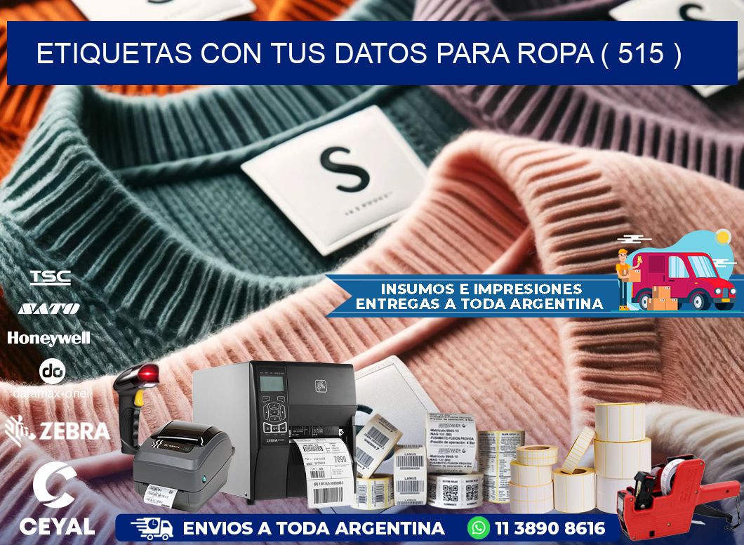 ETIQUETAS CON TUS DATOS PARA ROPA ( 515 )