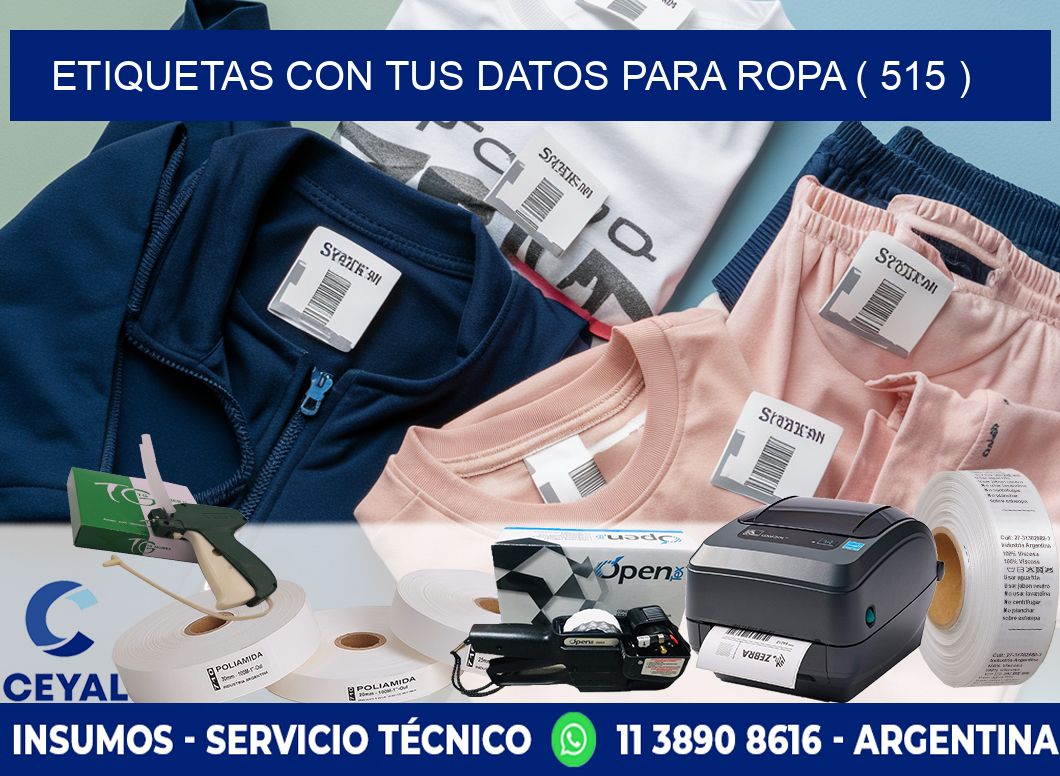 ETIQUETAS CON TUS DATOS PARA ROPA ( 515 )