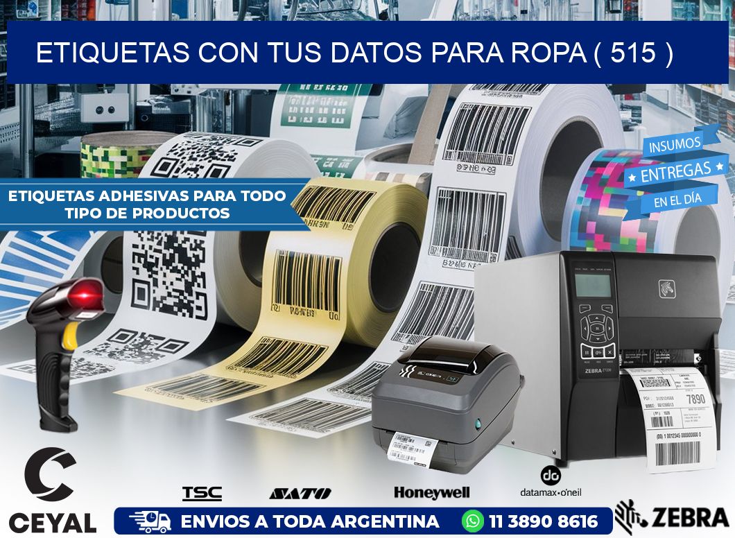 ETIQUETAS CON TUS DATOS PARA ROPA ( 515 )