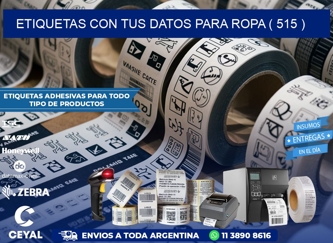 ETIQUETAS CON TUS DATOS PARA ROPA ( 515 )