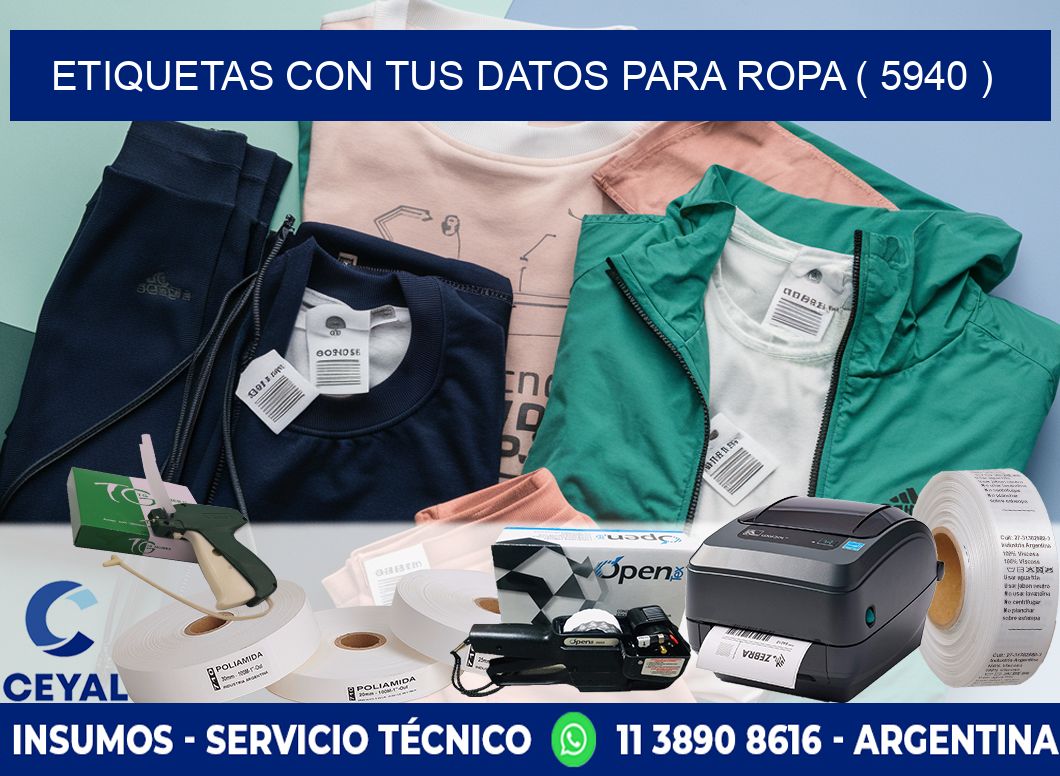 ETIQUETAS CON TUS DATOS PARA ROPA ( 5940 )