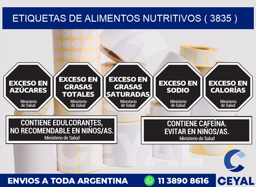 ETIQUETAS DE ALIMENTOS NUTRITIVOS ( 3835 )