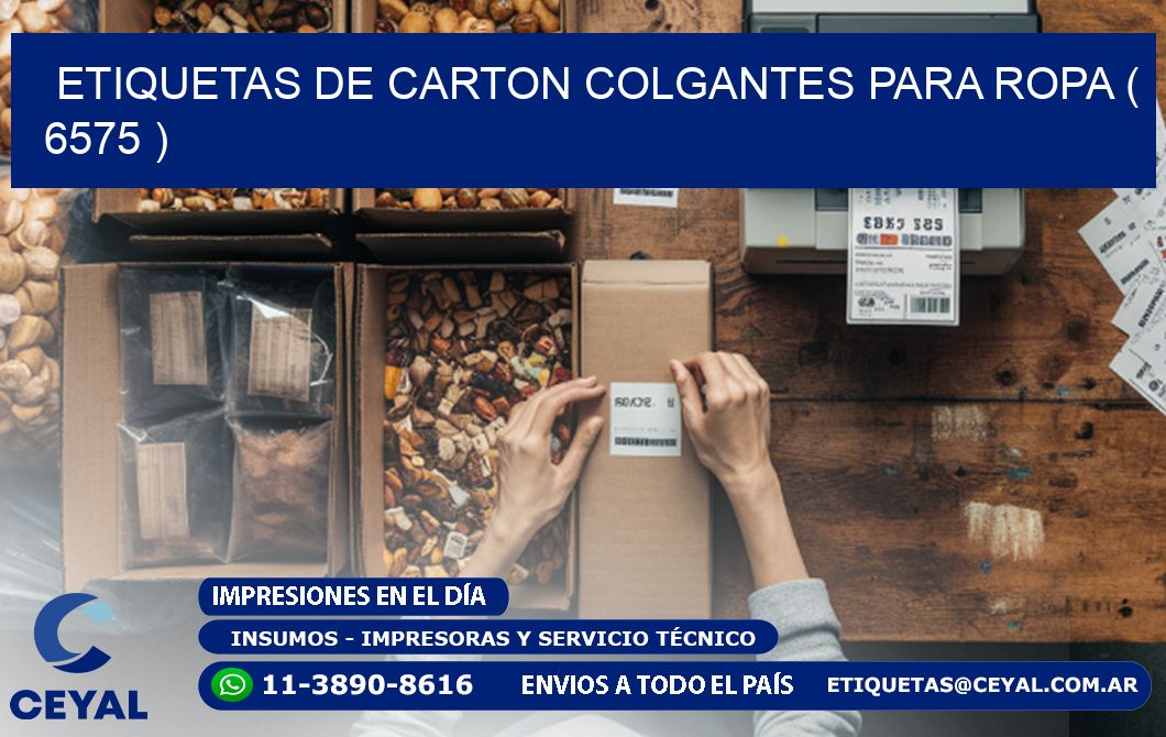 ETIQUETAS DE CARTON COLGANTES PARA ROPA ( 6575 )