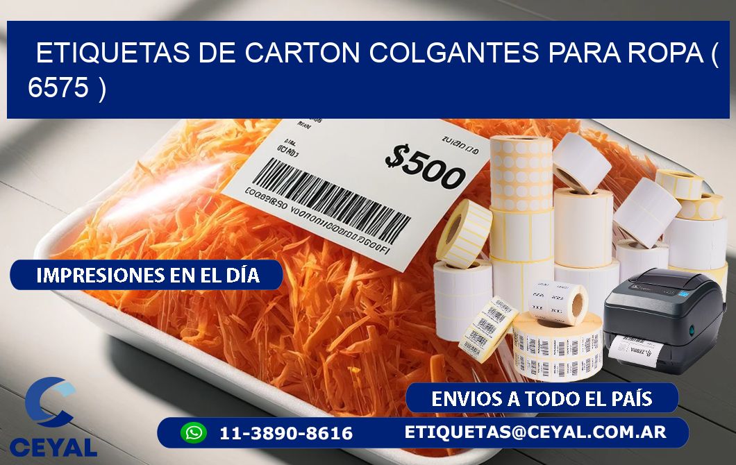 ETIQUETAS DE CARTON COLGANTES PARA ROPA ( 6575 )