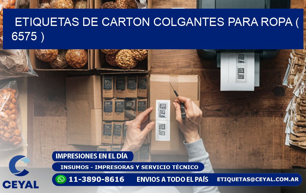 ETIQUETAS DE CARTON COLGANTES PARA ROPA ( 6575 )