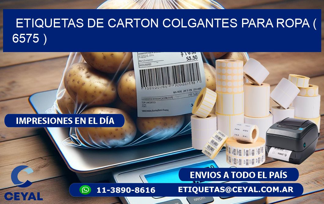 ETIQUETAS DE CARTON COLGANTES PARA ROPA ( 6575 )