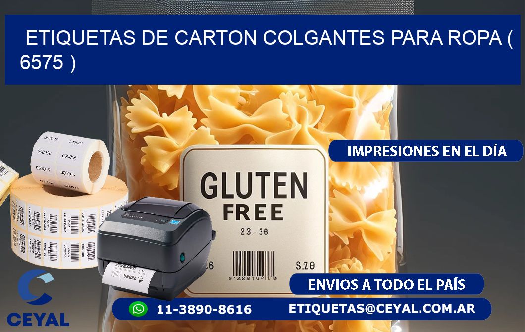 ETIQUETAS DE CARTON COLGANTES PARA ROPA ( 6575 )