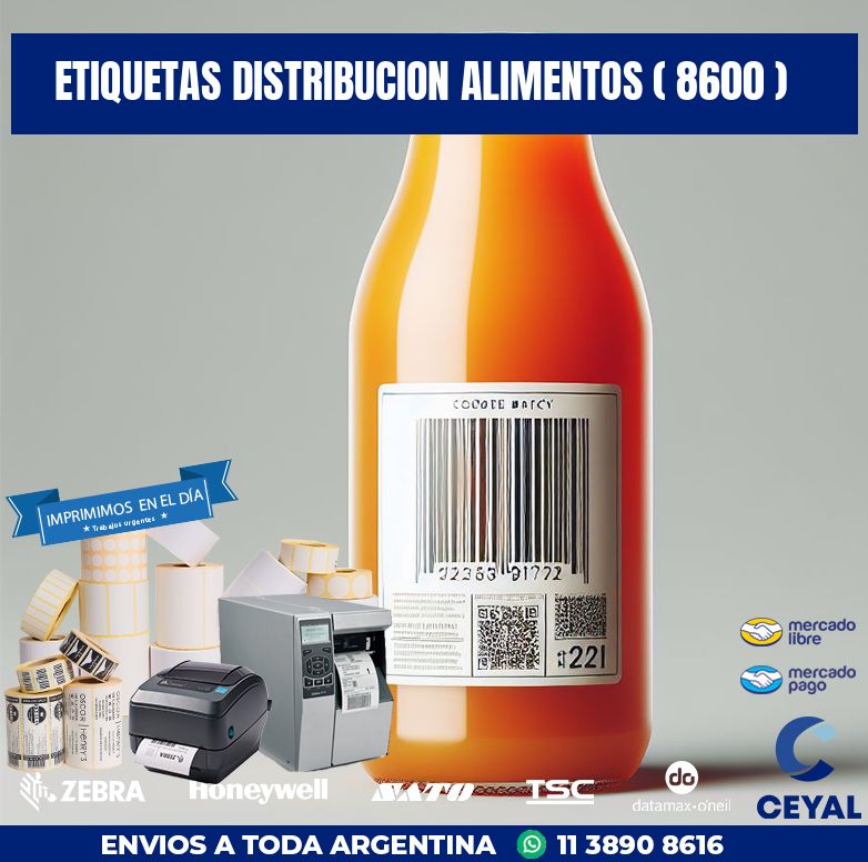 ETIQUETAS DISTRIBUCION ALIMENTOS ( 8600 )