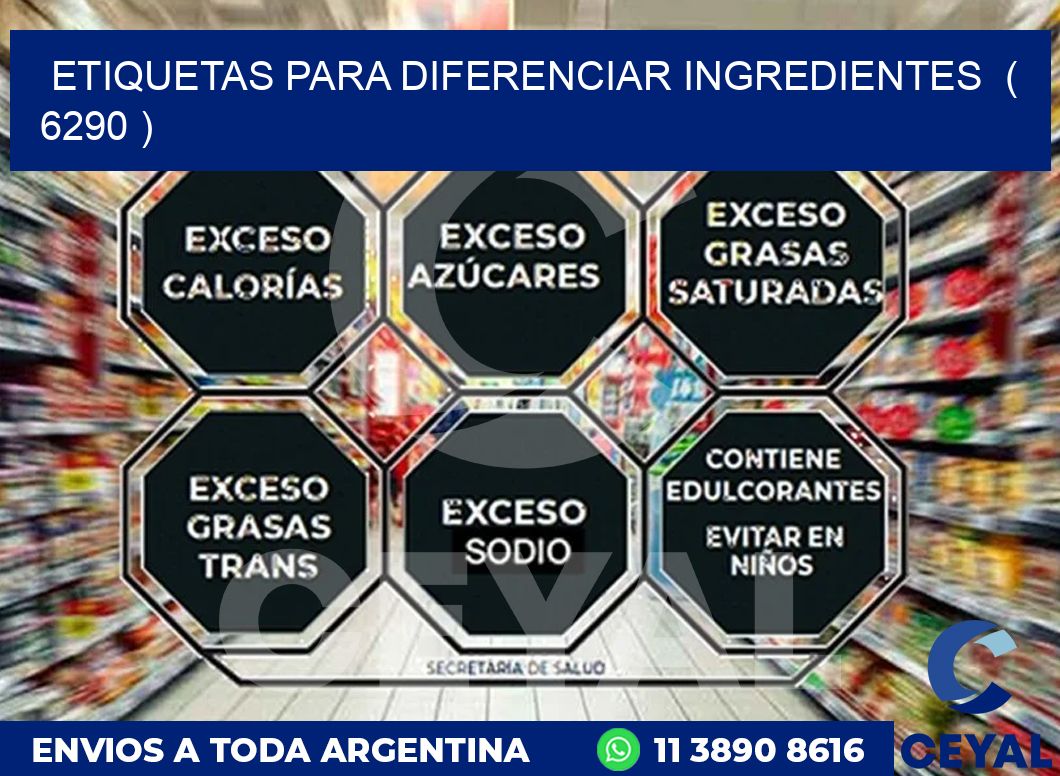 ETIQUETAS PARA DIFERENCIAR INGREDIENTES  ( 6290 )