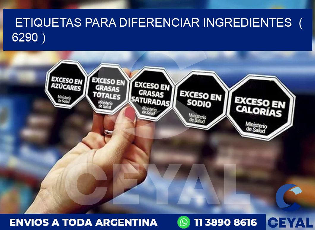 ETIQUETAS PARA DIFERENCIAR INGREDIENTES  ( 6290 )