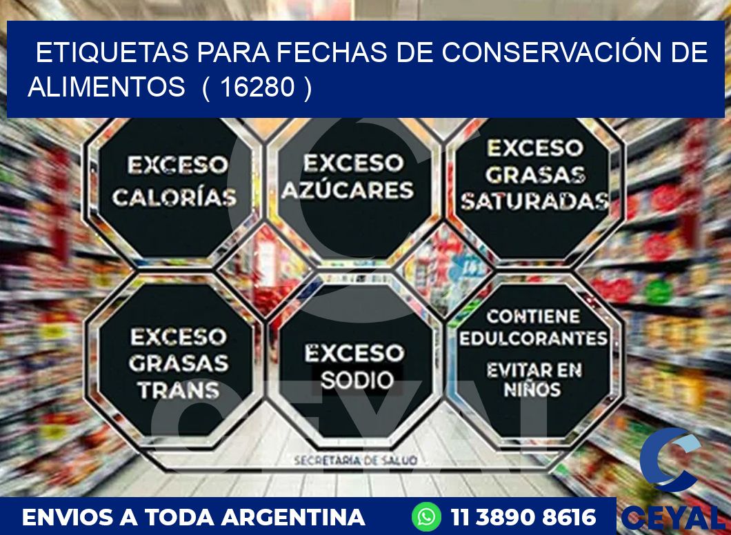 ETIQUETAS PARA FECHAS DE CONSERVACIÓN DE ALIMENTOS  ( 16280 )