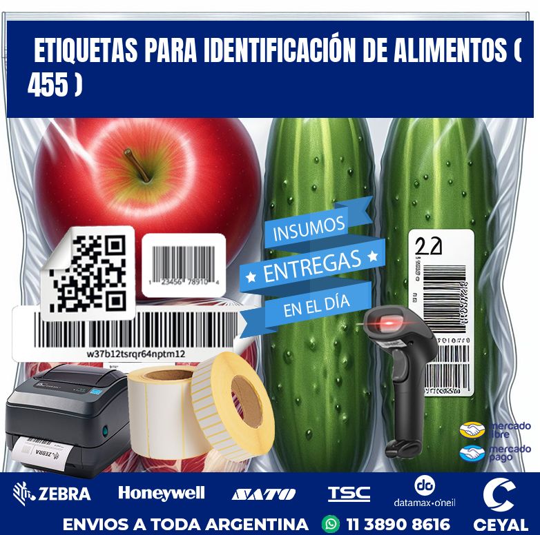 ETIQUETAS PARA IDENTIFICACIÓN DE ALIMENTOS ( 455 )