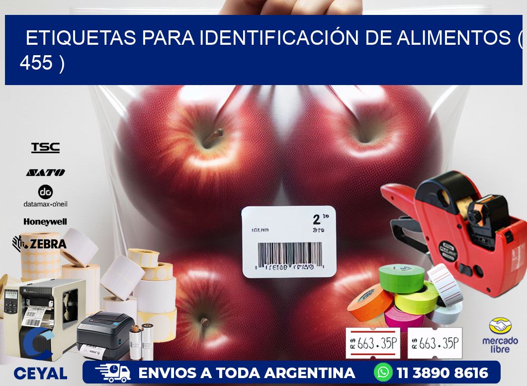 ETIQUETAS PARA IDENTIFICACIÓN DE ALIMENTOS ( 455 )