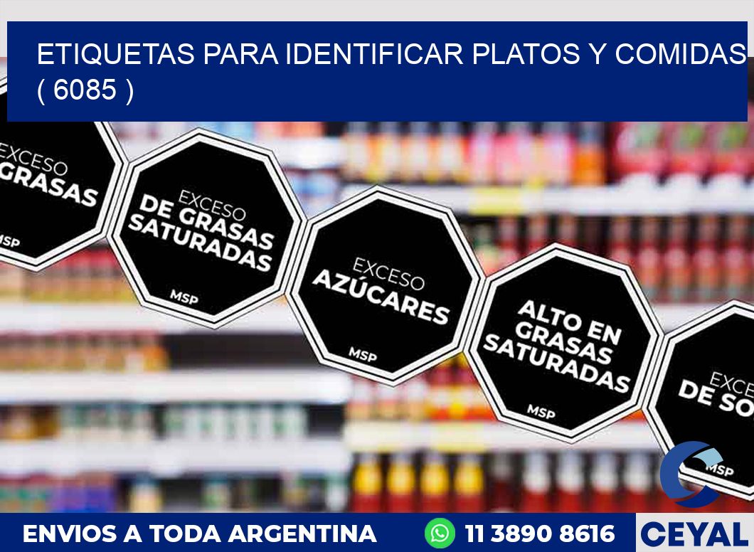 ETIQUETAS PARA IDENTIFICAR PLATOS Y COMIDAS  ( 6085 )