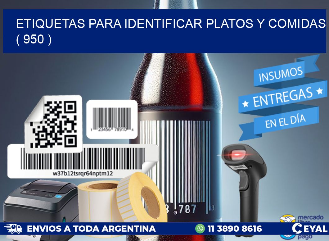 ETIQUETAS PARA IDENTIFICAR PLATOS Y COMIDAS  ( 950 )