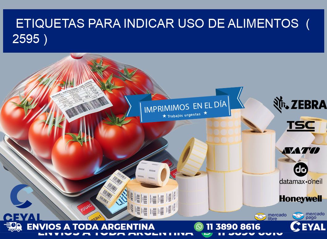 ETIQUETAS PARA INDICAR USO DE ALIMENTOS  ( 2595 )