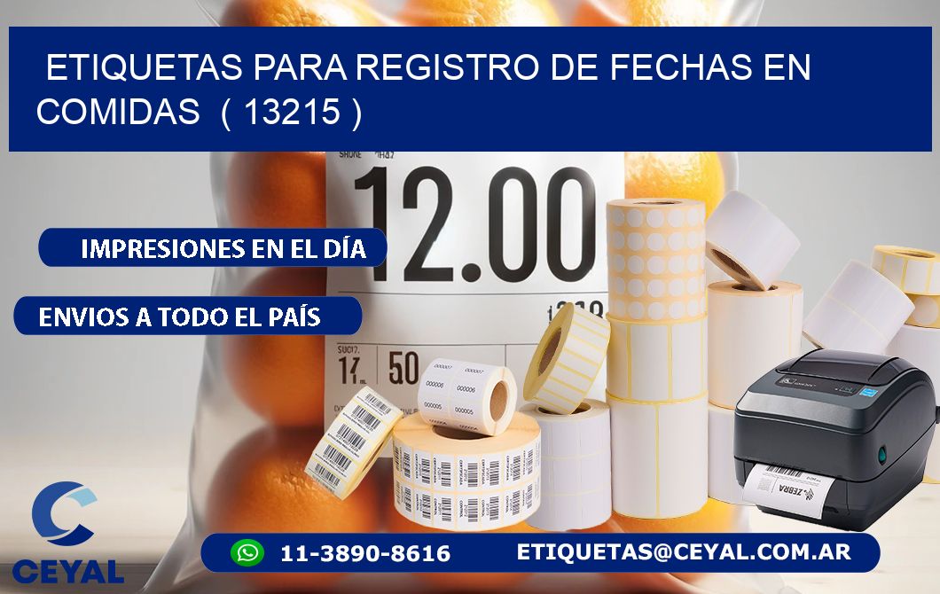 ETIQUETAS PARA REGISTRO DE FECHAS EN COMIDAS  ( 13215 )