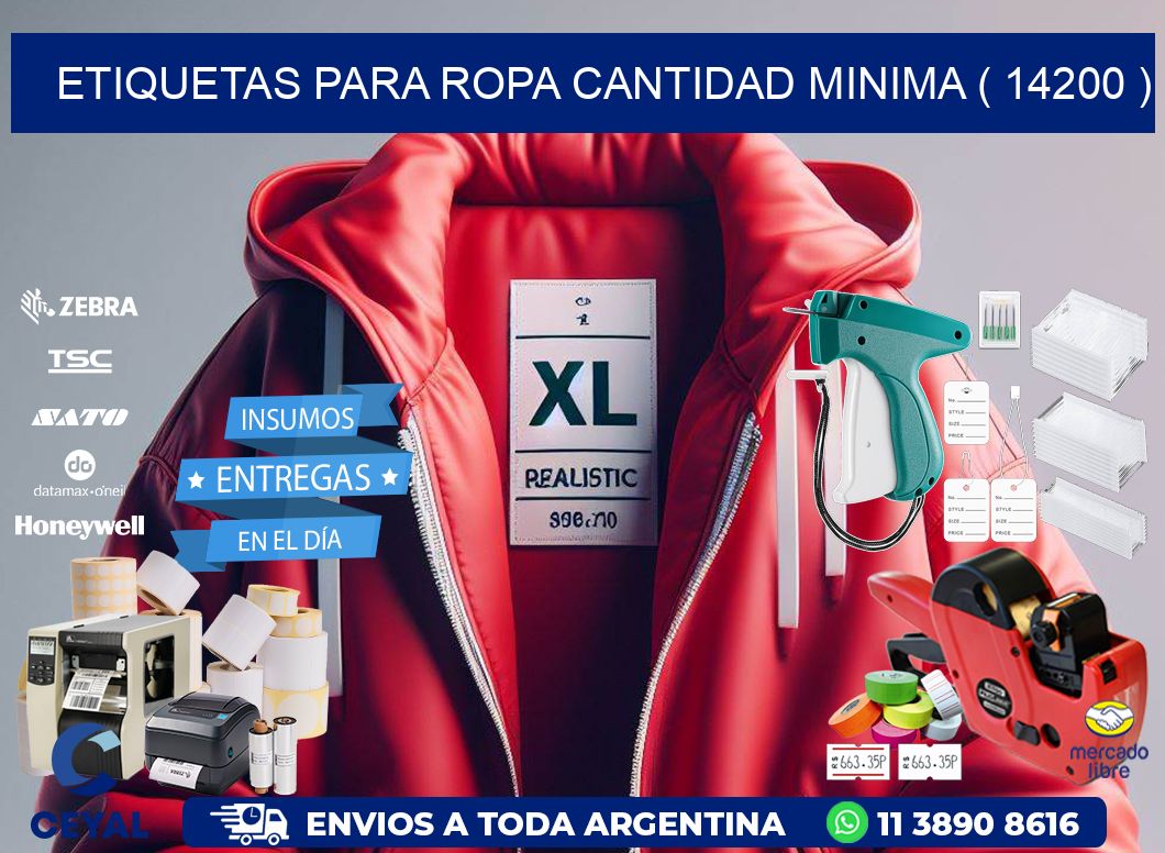 ETIQUETAS PARA ROPA CANTIDAD MINIMA ( 14200 )