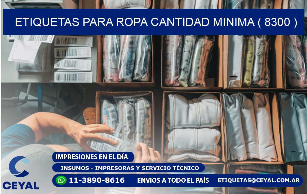 ETIQUETAS PARA ROPA CANTIDAD MINIMA ( 8300 )