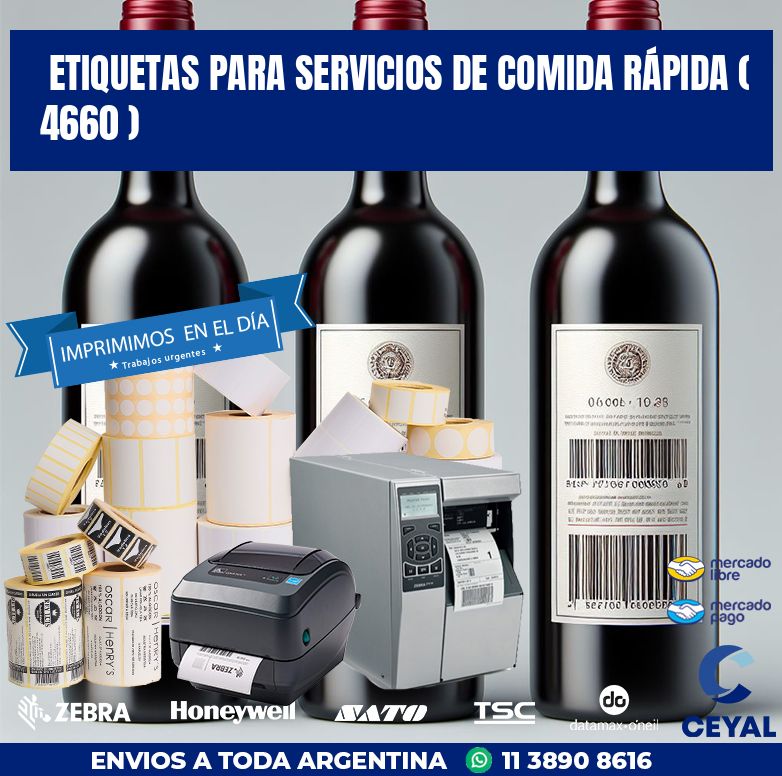 ETIQUETAS PARA SERVICIOS DE COMIDA RÁPIDA ( 4660 )