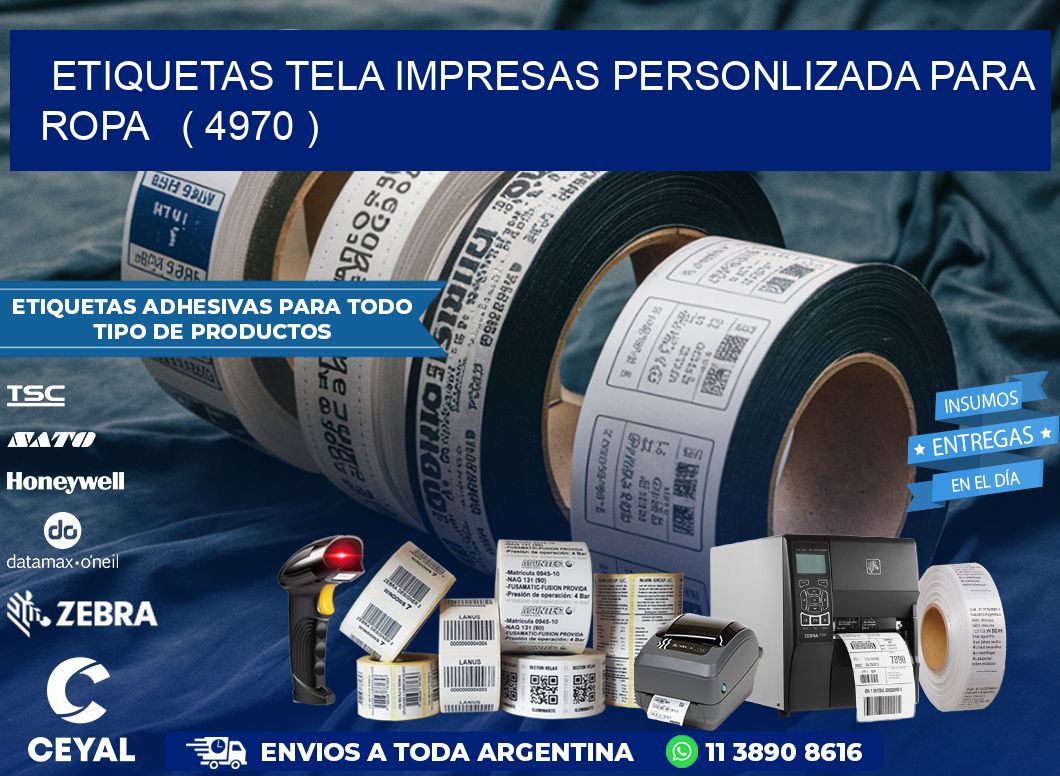 ETIQUETAS TELA IMPRESAS PERSONLIZADA PARA ROPA   ( 4970 )